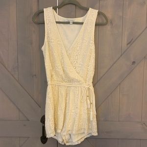 Cream Lace Romper